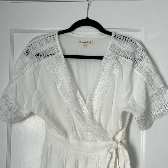 Magnolia boutique white midi wrap dress M - Picture 5 of 6
